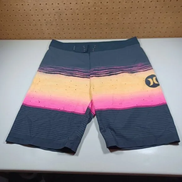 Hurley mens colorful striped Phanton swim surf board shorts 30 - Picture 1 of 5